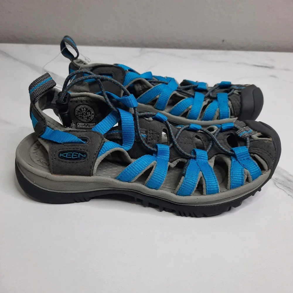 Keen Sandals Big Kids Size 5 H2 Comfort Sporty Waterproof Teal Blue Slip On